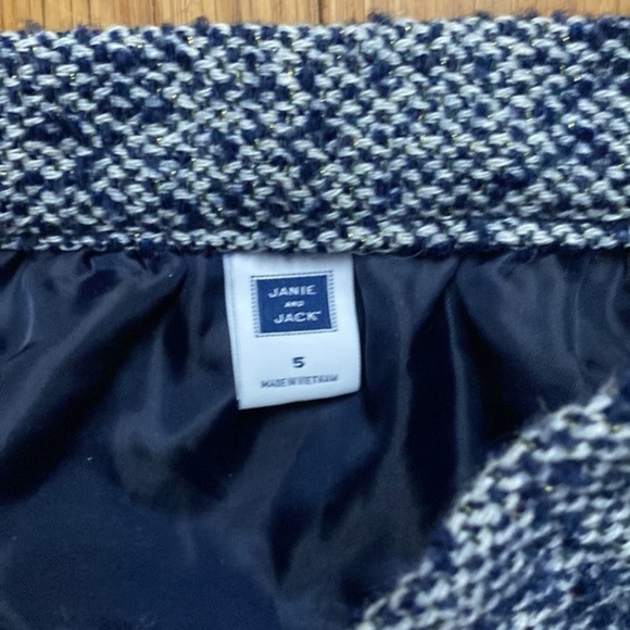 Janie and Jack Blue Tweed Skirt Girls Size 5 - Picture 2 of 7